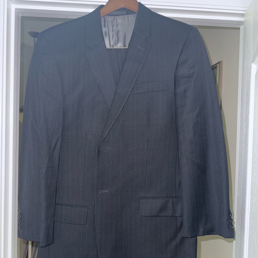 Calvin Klein Navy Blue Suit Classic Business Cut Suit with Pants